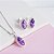 Conjunto Colar e Brincos Zirconia Navete Ametista Cravejada Prata 925 - Imagem 5