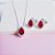 Conjunto Colar e Brincos Zirconia Gota Vermelha Cravejada Prata 925 - Imagem 1