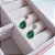 Argola com Base Zirconia Gota Verde Cravejada Prata 925 - Imagem 3