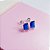 Brinco Ponto de Luz Zirconia Retangular Azul Prata 925 - Imagem 4