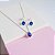 Conjunto Colar e Brincos Zirconia Gota Azul Escuro Prata 925 - Imagem 1