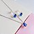 Conjunto Colar e Brincos Zirconia Gota Azul Escuro Prata 925 - Imagem 5