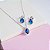 Conjunto Colar e Brincos Gota Azul Escuro Cravejado Prata 925 - Imagem 1