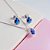 Conjunto Colar e Brincos Gota Azul Escuro Cravejado Prata 925 - Imagem 4
