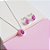 Conjunto Colar e Brincos Zirconia Rosa Pink Prata 925 - Imagem 1