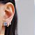 Conjunto Colar e Brincos Zirconia Quadrada Azul London Prata 925 - Imagem 4