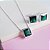Conjunto Colar e Brincos Zirconia Quadrada Verde Esmeralda Prata 925 - Imagem 5