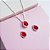 Conjunto Colar e Brincos Gota Vermelha Cravejada Prata 925 - Imagem 5
