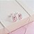 Conjunto Colar e Brincos Delicados Zirconia Retangular Rosa Claro Cravejado Prata 925 - Imagem 5