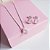 Conjunto de Joias Zirconia Gota Rosa Claro Prata 925 - Imagem 3