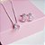 Conjunto de Joias Zirconia Gota Rosa Claro Prata 925 - Imagem 6