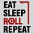 Camiseta Dungeons & Dragons - Eat, Sleep, Roll, Repeat - Imagem 2