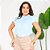 Blusa Feminina Lisa Crepe Manga Curta E Com Gola Justa - Imagem 4