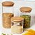 Conjunto Potes Bahia de Vidro Borosilicato com Tampa de Bambu - 3 Tamanhos - Imagem 2