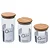 Conjunto Potes Bahia de Vidro Borosilicato com Tampa de Bambu - 3 Tamanhos - Imagem 1