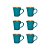 Conjunto c/ 06 - Caneca Tulipa 330ml - Laranja/Azul Esverdeado - Imagem 2