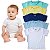 KIT 5 Camisetas Manga Curta De Algodão Bebê Menino Menina - Imagem 1