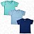 Kit 3 Camisetas Lisa Manga Curta Para Bebê P M G Menino Menina - Imagem 1