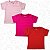 Kit 3 Camisetas Lisa Manga Curta Para Bebê P M G Menino Menina - Imagem 2