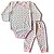 Conjunto Body Manga Longa e Calça Malha Estampado Para Bebê - Imagem 8