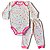 Conjunto Body Manga Longa e Calça Malha Estampado Para Bebê - Imagem 5