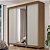 Guarda Roupa Casal 3 Portas de Correr Espelho 2,35m Rimo New Honduras Jequitibá/OffWhite - Imagem 1