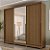 Guarda Roupa Casal 3 Portas de Correr Espelho 2,76m Rimo New Guarapari - Imagem 3