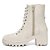 Bota Feminina Coturno Cadarço Cano Médio Tratorada Moda 602-OFF - Imagem 5