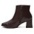Bota Feminina Couro Cano Baixo Bico Quadrado Salto Grosso Casual Preto - 801-CAFE - Imagem 5