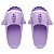 Chinelo Feminino Slide Sharky Fun Tubarão Punck Lilas Divertido + 1 Barbatana Extra - Imagem 3