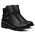 Bota Feminina Cano Curto, Salto Baixo, Conforto, Preto - Imagem 1