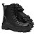 Bota Coturno Feminino Tratorada Ilhós Zíper Lateral Moderna - Preto - Imagem 4