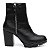 Bota Coturno Feminina Couro Zíper Cano Médio Lisa Casual - Preto - Imagem 3