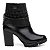 Bota Coturno Feminina Couro Zíper Apliques Cano Médio Casual - Preto - Imagem 4