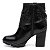 Bota Coturno Feminina Couro Zíper Apliques Cano Médio Casual - Preto - Imagem 5