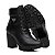 Bota Coturno Feminina Couro Cadarço Cano Médio Macia Casual - Preto - Imagem 3