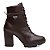 Bota Coturno Feminina Couro Cadarço Cano Médio Macia Casual - Marrom - Imagem 4