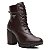 Bota Coturno Feminina Couro Cadarço Cano Médio Macia Casual - Marrom - Imagem 3