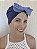 TOUCA CARACOL MODELO DE AMARRAR - AZUL COM LAÇO LISTRADO - Imagem 3