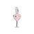 Charm Prata Pendente Chave Do Coração Rosa - Imagem 1