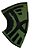 BC0750-AVD JOELHEIRA DE COMPRESSAO ELASTICA MERCUR PRETO/VERDE P - Imagem 2