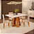 Conjunto Mesa 4 Cadeiras Celeste 120X80 Tampo Curvo com Vidro Freijó/ Off Cadeira Lia veludo Kraft - DJ MÓVEIS - Imagem 2