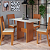 Conjunto de mesa Karla com 4 cadeiras  - Freijo off - linho - Imagem 2