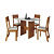 Conjunto de mesa Karla com 4 cadeiras  - Freijo off - linho - Imagem 1