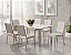Conj Mesa 6 Cadeiras ISIS 160X90 CJ22 Champagne tp MDF C/ Vidro Off White cad Eloa Linho Bege A503 - AÇO NOBRE - Imagem 1