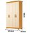 Roupeiro Lana 4 Portas 2Gavetas Prime 100% MDF Nature/Off White - Imagem 4