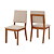 Conjunto de Mesa com 4 Cadeiras Celeste 1.20cm Tampo Curvado  Freijo/ Quartzo Cadeiras Talia em Tecido Veludo Creme - DJ MÓVEIS - Imagem 4