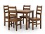Conjunto Mesa 4 Cadeira Bella 53-19 Verniz Nogueira - TABULAE - Imagem 1