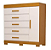 Cômoda Sapateira Rayane 5 Gavetas 1 Porta 100% MDF Cinamomo Off White - ACP MÓVEIS - Imagem 1
