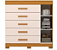 Cômoda Sapateira Rayane 5 Gavetas 1 Porta 100% MDF Cinamomo Off White - ACP MÓVEIS - Imagem 3